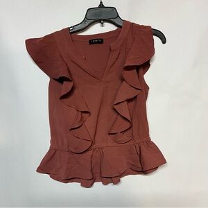 Estate Women's Ruffled Sleeve Top in Terracotta